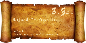 Bajczár Zsaklin névjegykártya